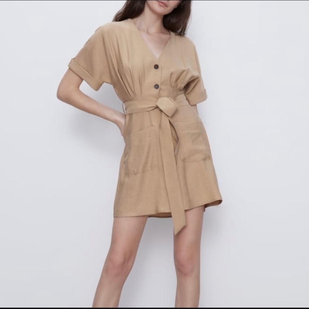 Zara button up mini dress
